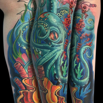 Underwater Octopus Tattoo